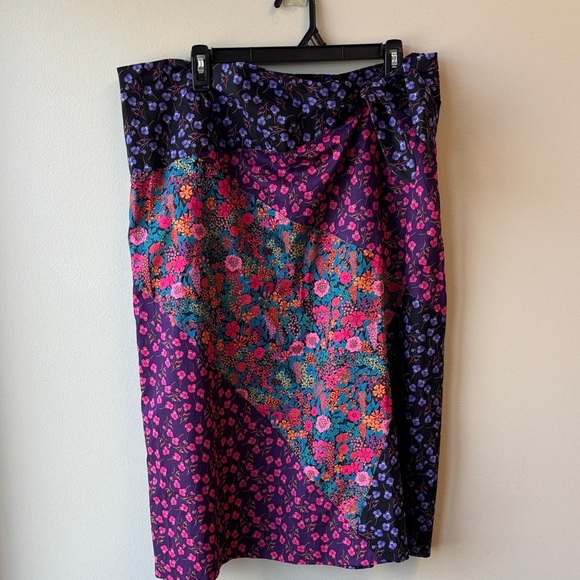 J. Crew Floral Skirt with Purple and Pink Accents - Picture 1 of 8